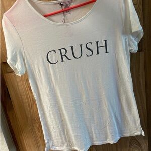 Victoria’s Secret White 'CRUSH' Short Sleeve Tee